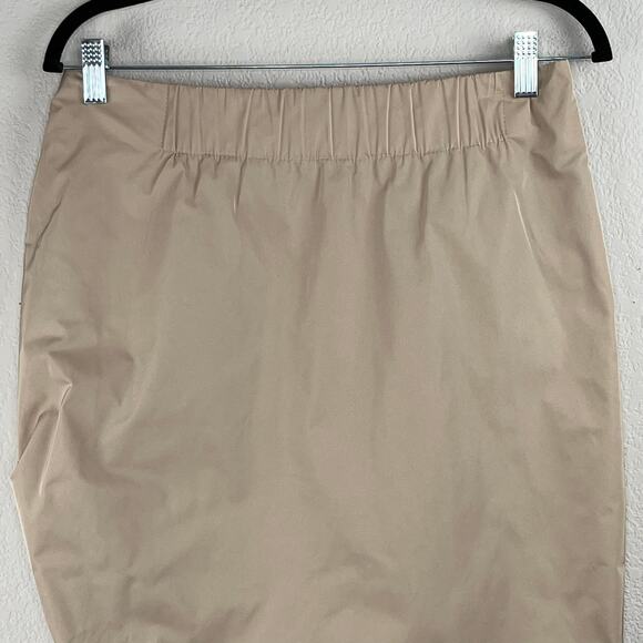 Yigal Azrouel Tan Asymmetric Ruched Side Back Elastic Waist Mini Skirt 6/Med - Picture 7 of 11